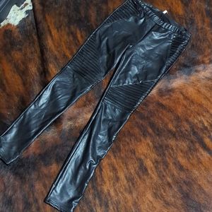 Pleather moto leggings